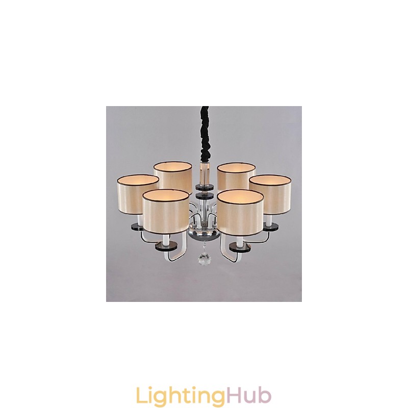 Modern Contemporary Crystal Chrome Metal Chandelier