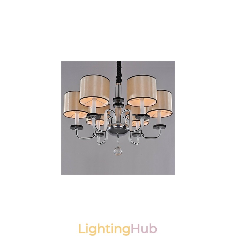 Modern Contemporary Crystal Chrome Metal Chandelier