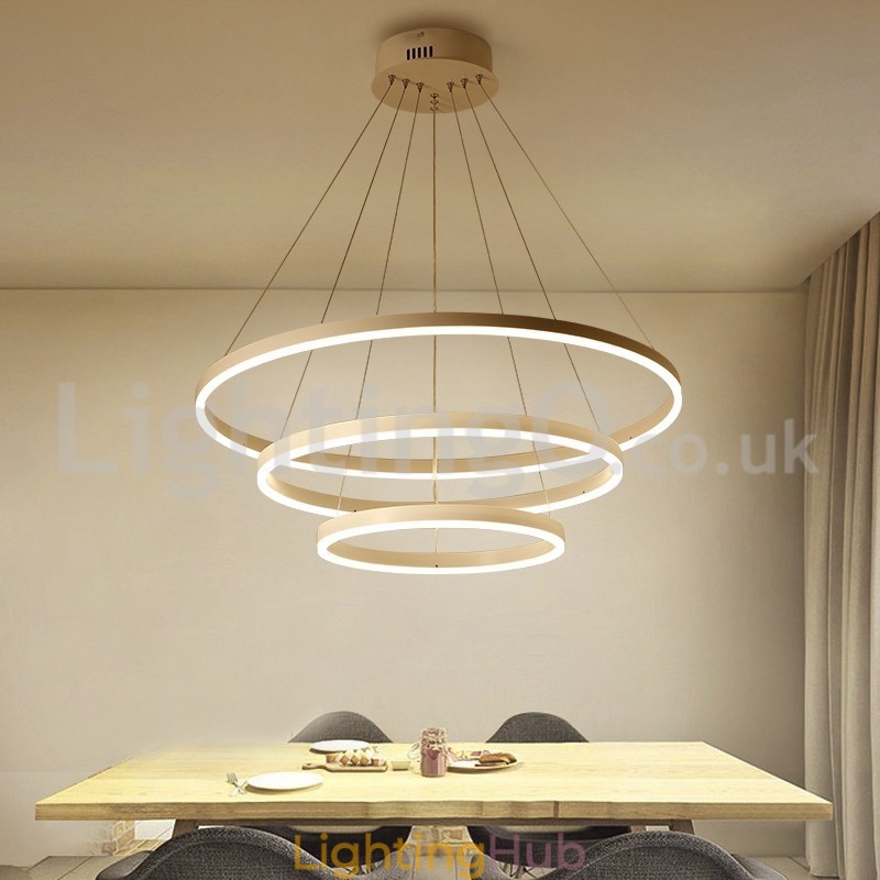 Modern Three Circle Pendant Light Remote Control