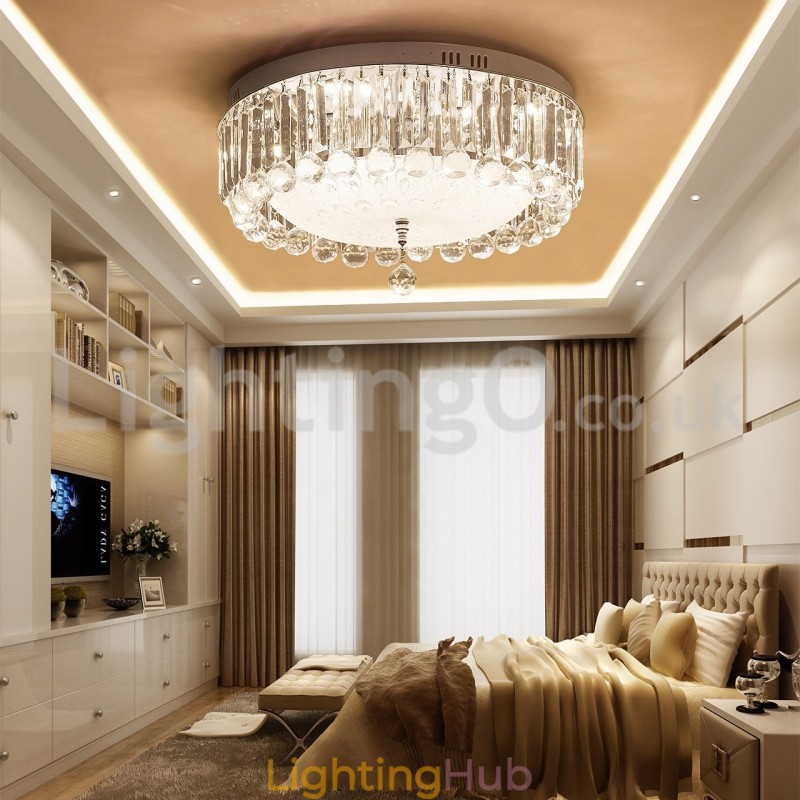 Modern Round Crystal Flush Mount Ceiling Lights