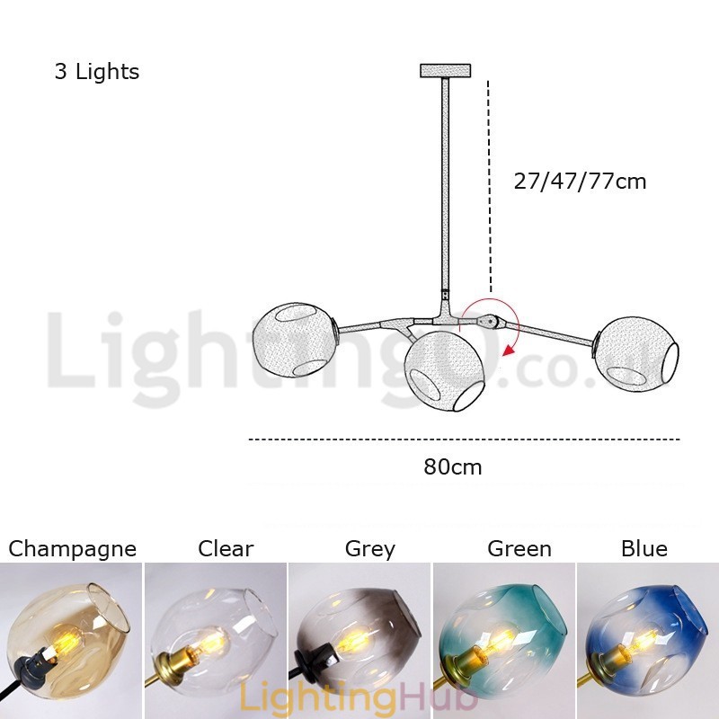 Nordic Modern Magic Bean Glass Chandelier Molecular Chandelier