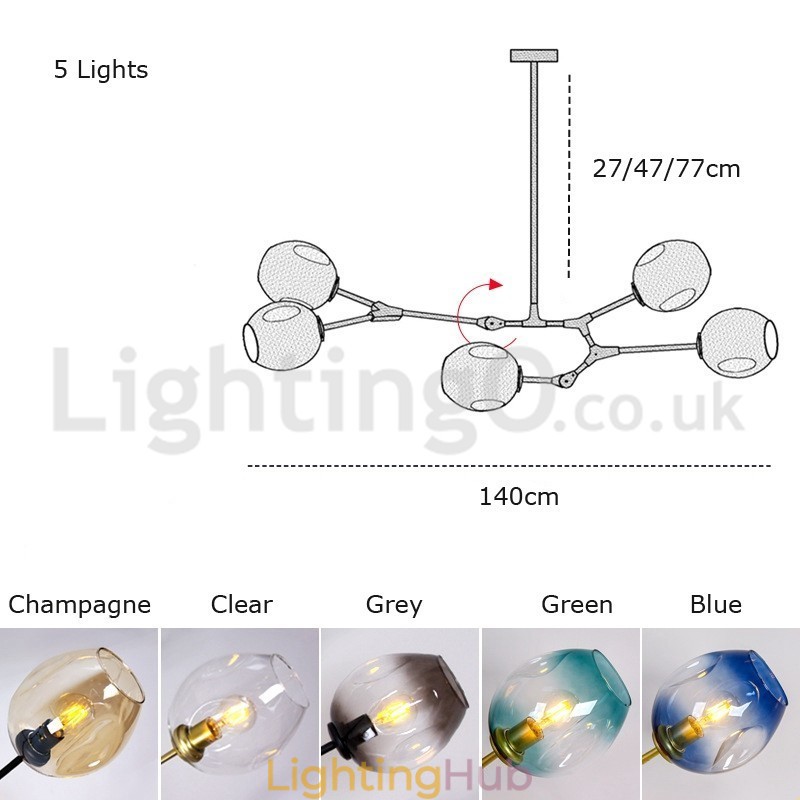 Nordic Modern Magic Bean Glass Chandelier Molecular Chandelier