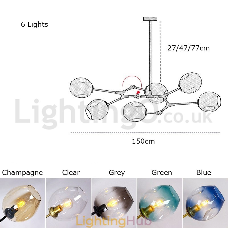 Nordic Modern Magic Bean Glass Chandelier Molecular Chandelier