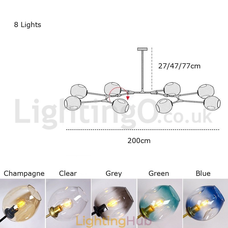 Nordic Modern Magic Bean Glass Chandelier Molecular Chandelier
