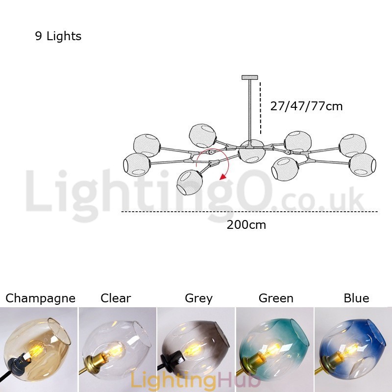 Nordic Modern Magic Bean Glass Chandelier Molecular Chandelier