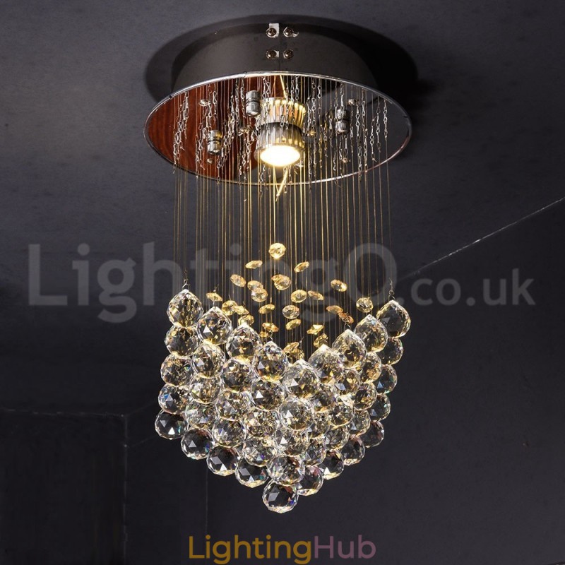 1 Light Modern K9 Crystal Ceiling Pendant Light Indoor Chandelier Lighting Lamps Fixtures