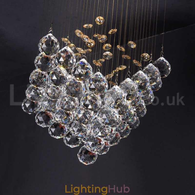 1 Light Modern K9 Crystal Ceiling Pendant Light Indoor Chandelier Lighting Lamps Fixtures