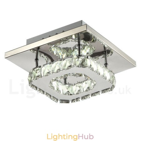 Dimmable Modern Square Crystal Flush Mounted Ceiling Lights with Remote Control Dimmable Modern Square Crystal Flush Mounted Ceiling Lights with Remote Control