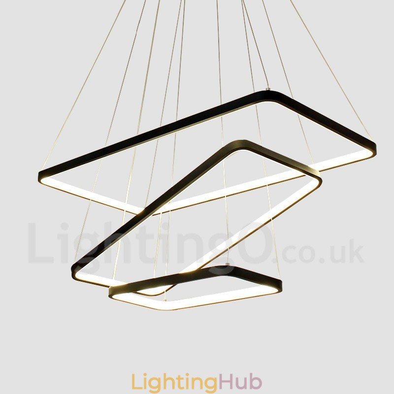 Dimmable Pendant Light with Remote Control Modern Design Three Rectangles