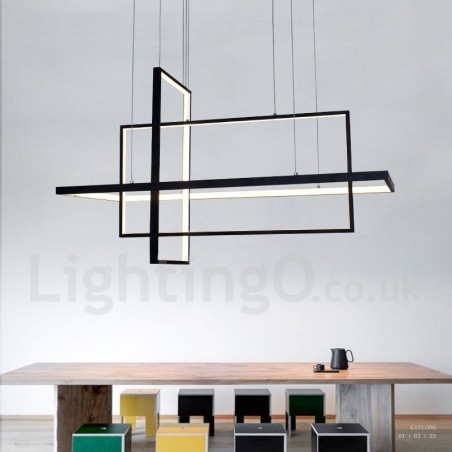 Dimmable Pendant Light with Remote Control Modern Design Three Rectangles Dimmable Pendant Light with Remote Control Modern Design Three Rectangles