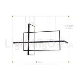 Dimmable Pendant Light with Remote Control Modern Design Three Rectangles