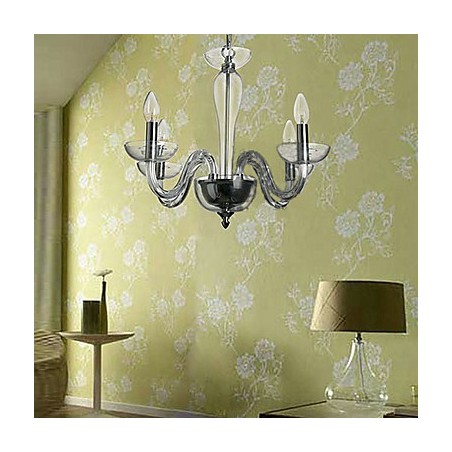 4 Light Crystal Pendant Light in Candle Lamp Bulb 4 Light Crystal Pendant Light in Candle Lamp Bulb