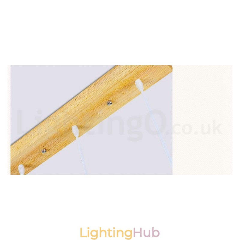 Wood Modern 1 Light 3 Lights Pendant Light with Fabric Shade