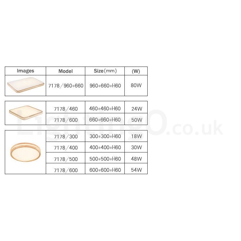 Ultra thin Round Square Rectangle Wood Ceiling Lamp Solid Wood Acrylic Shade Ceiling Lamp Nordic Style