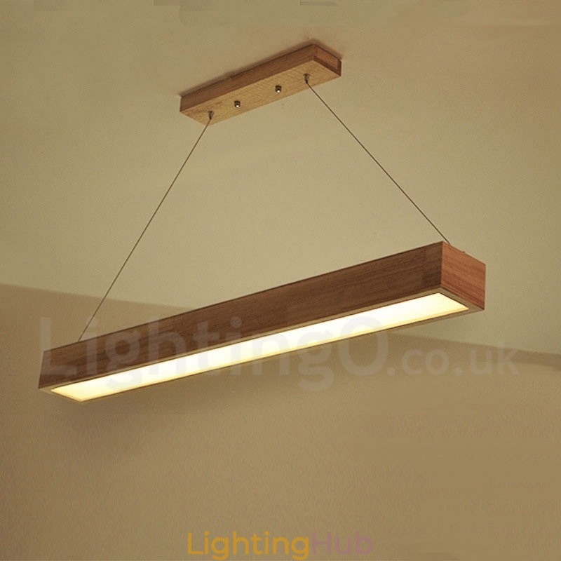 Wood Modern Long Pendant Light