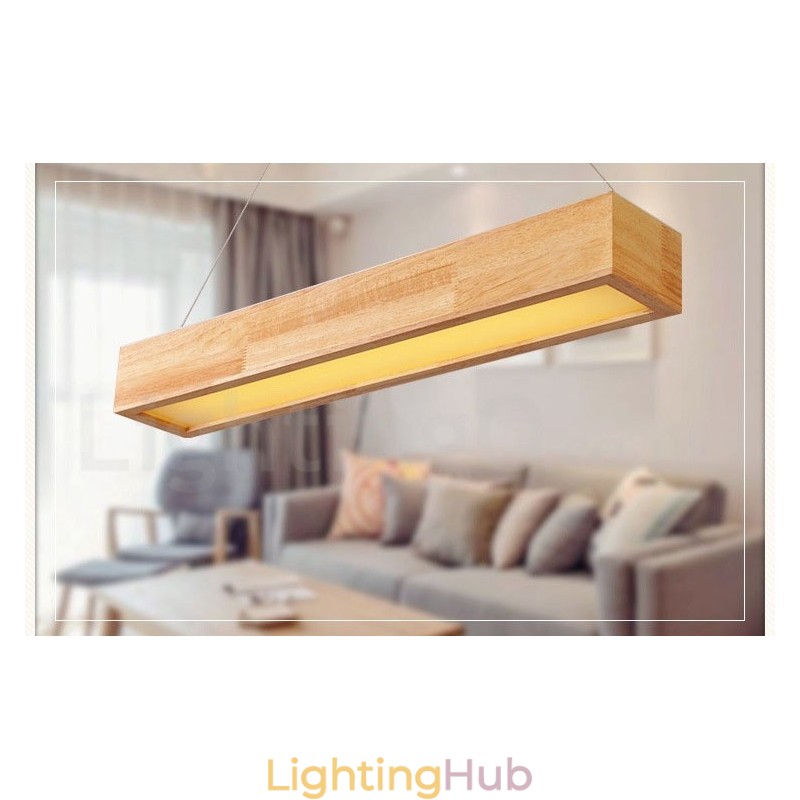 Wood Modern Long Pendant Light
