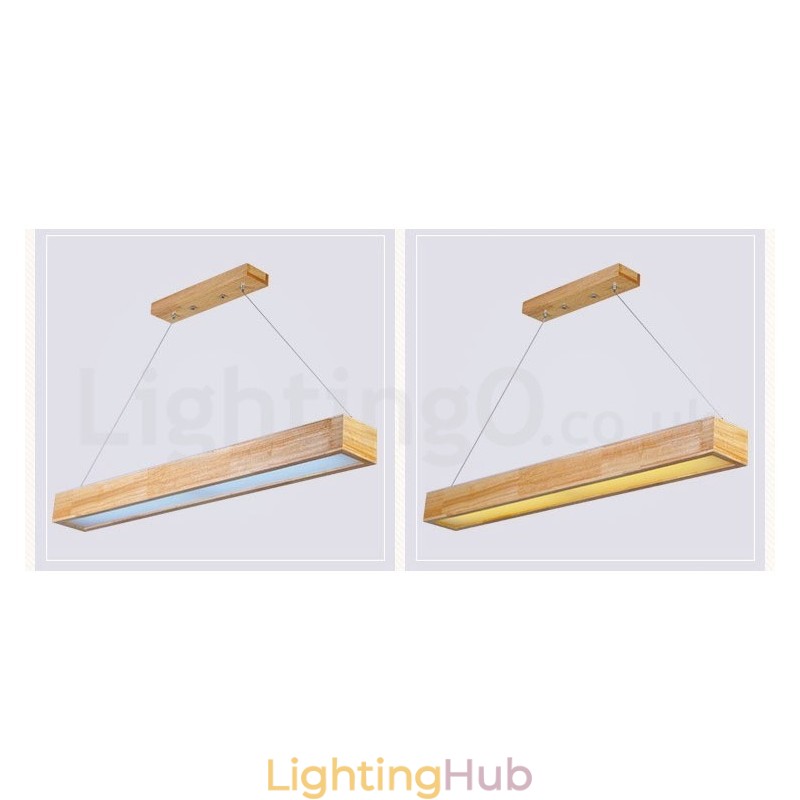 Wood Modern Long Pendant Light