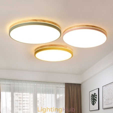 Dimmable Ultra thin Multi Colours Round Wood Ceiling Light with Acrylic Shade Ceiling Lamp Nordic Style Dimmable Ultra thin Multi Colours Round Wood Ceiling Light with Acrylic Shade Ceiling Lamp Nordic Style