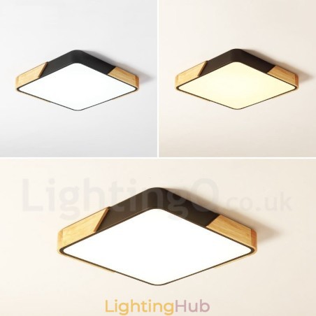Dimmable Ultra thin Multi Colours Square Wood Ceiling Light with Acrylic Shade Ceiling Lamp Nordic Style Dimmable Ultra thin Multi Colours Square Wood Ceiling Light with Acrylic Shade Ceiling Lamp Nordic Style