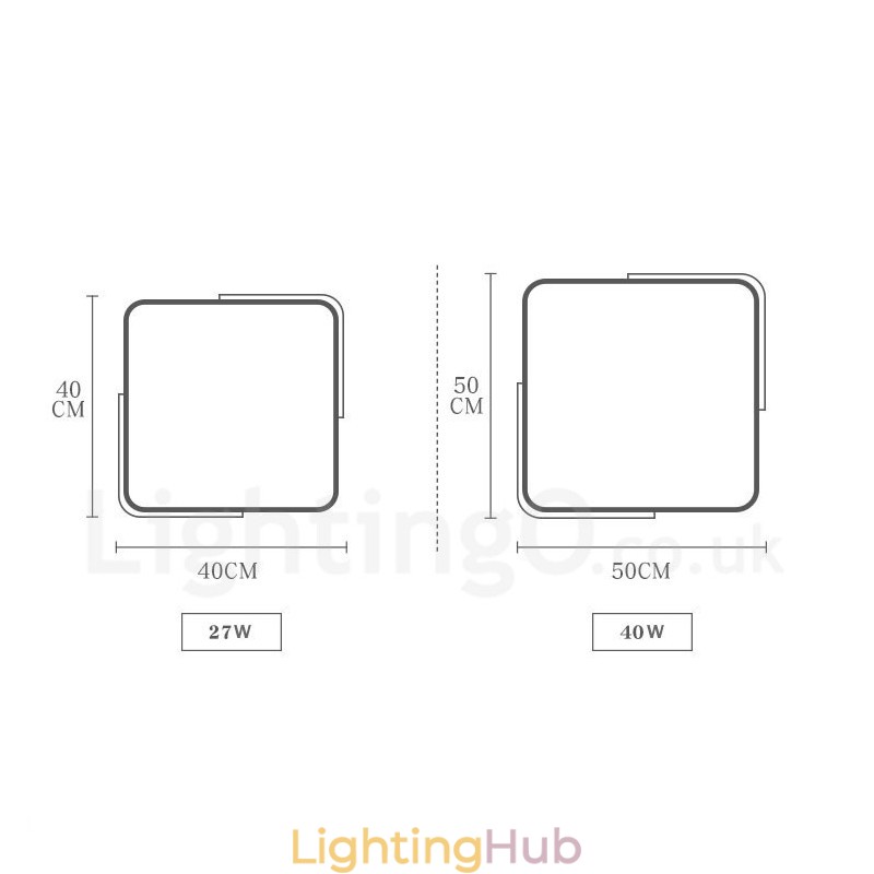 Dimmable Ultra thin Multi Colours Square Wood Ceiling Light with Acrylic Shade Ceiling Lamp Nordic Style
