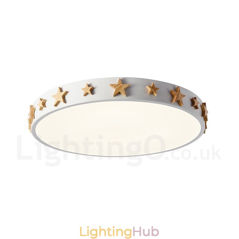 Dimmable Ultra thin Multi Colours Circular Wood Ceiling Light with Acrylic Shade Ceiling Lamp Nordic Style