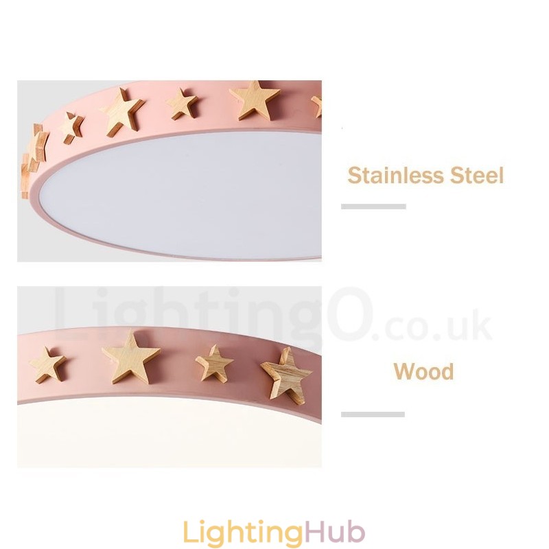 Dimmable Ultra thin Multi Colours Circular Wood Ceiling Light with Acrylic Shade Ceiling Lamp Nordic Style