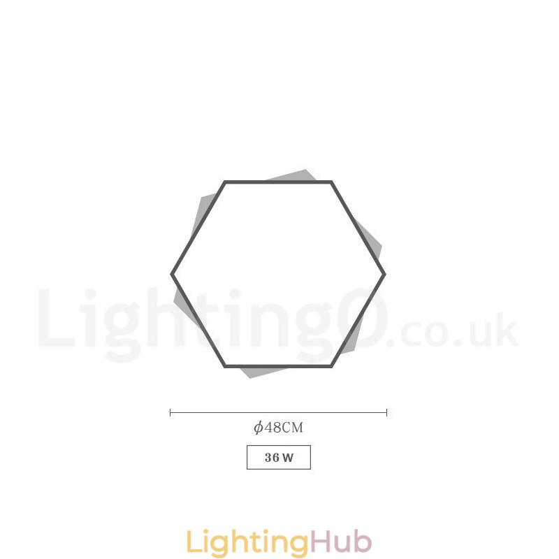 Dimmable Multi Colours Hexagon Wood Ceiling Light with Acrylic Shade Ceiling Lamp Nordic Style