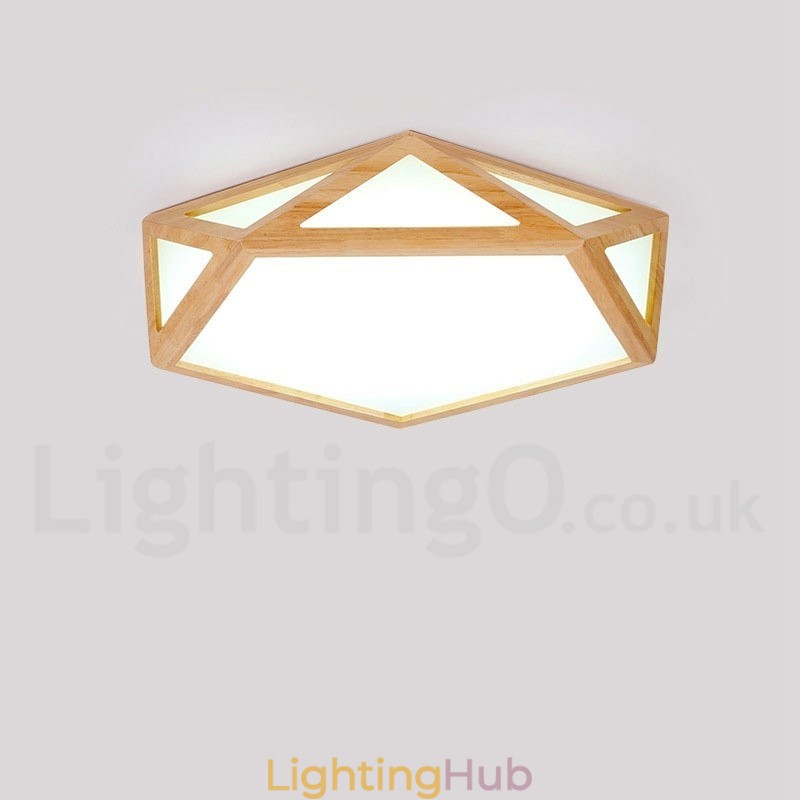 Dimmable Multi Styles Wood Ceiling Light with Acrylic Shade Ceiling Lamp Nordic Style