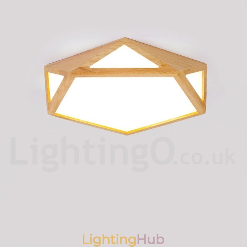Dimmable Multi Styles Wood Ceiling Light with Acrylic Shade Ceiling Lamp Nordic Style