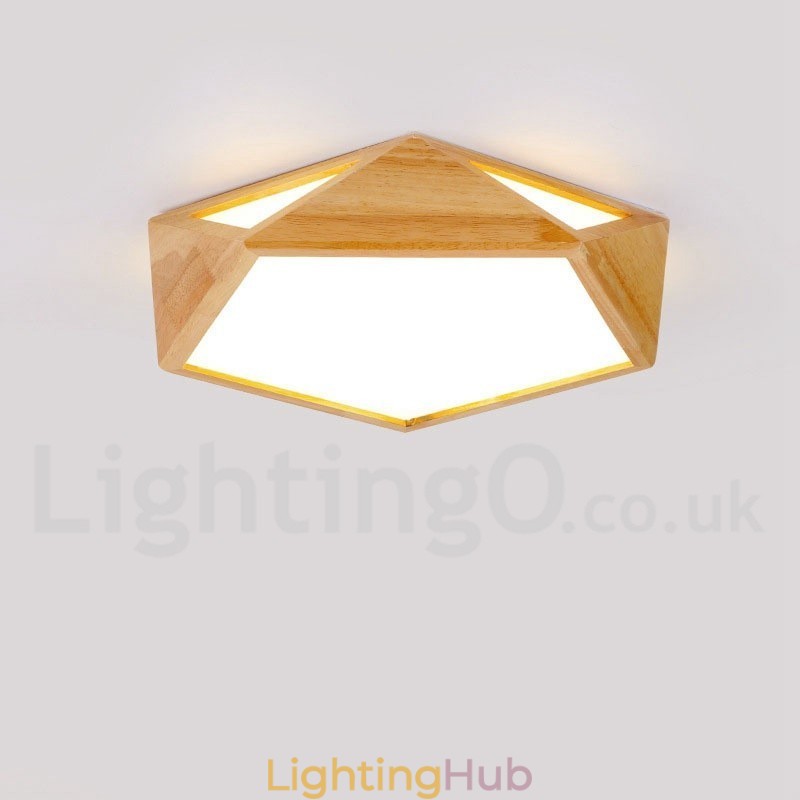 Dimmable Multi Styles Wood Ceiling Light with Acrylic Shade Ceiling Lamp Nordic Style