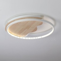 Dimmable White Cloud Round Wood Ceiling Light Ultrathin Ceiling Lamp Also Can Be Used As Wall Light