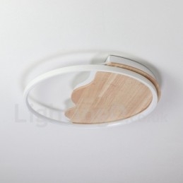 Dimmable White Cloud Round Wood Ceiling Light Ultrathin Ceiling Lamp Also Can Be Used As Wall Light