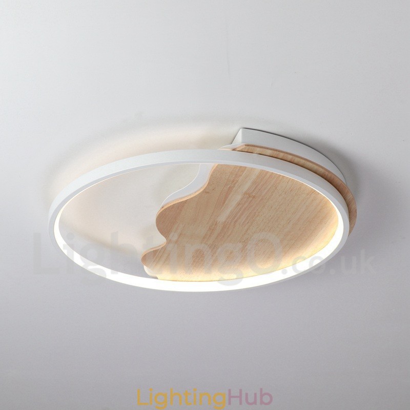 Dimmable White Cloud Round Wood Ceiling Light Ultrathin Ceiling Lamp Also Can Be Used As Wall Light