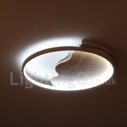 Dimmable White Cloud Round Wood Ceiling Light Ultrathin Ceiling Lamp Also Can Be Used As Wall Light