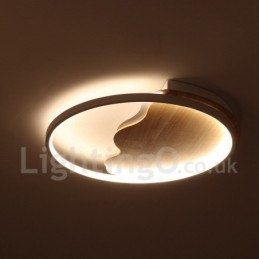 Dimmable White Cloud Round Wood Ceiling Light Ultrathin Ceiling Lamp Also Can Be Used As Wall Light