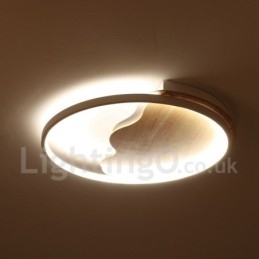 Dimmable White Cloud Round Wood Ceiling Light Ultrathin Ceiling Lamp Also Can Be Used As Wall Light
