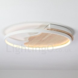 Dimmable White Cloud Round Wood Ceiling Light Ultrathin Ceiling Lamp Also Can Be Used As Wall Light