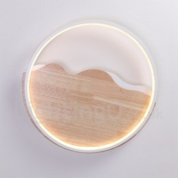 Dimmable White Cloud Round Wood Ceiling Light Ultrathin Ceiling Lamp Also Can Be Used As Wall Light