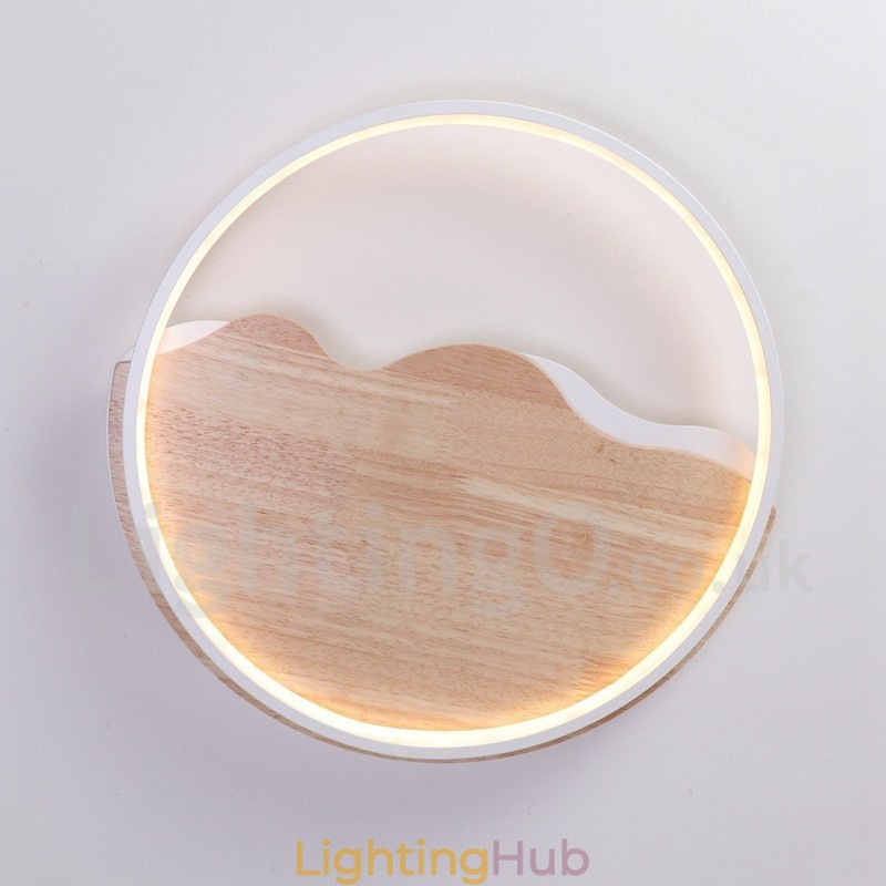 Dimmable White Cloud Round Wood Ceiling Light Ultrathin Ceiling Lamp Also Can Be Used As Wall Light