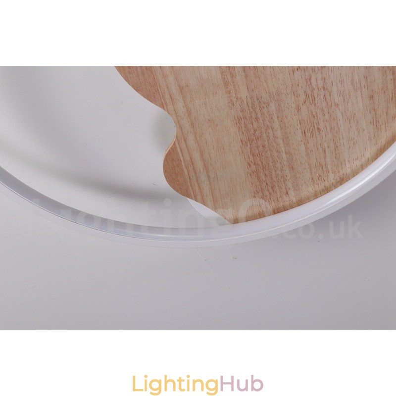 Dimmable White Cloud Round Wood Ceiling Light Ultrathin Ceiling Lamp Also Can Be Used As Wall Light