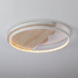 Dimmable White Cloud Round Wood Ceiling Light Ultrathin Ceiling Lamp Also Can Be Used As Wall Light