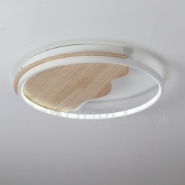 Dimmable White Cloud Round Wood Ceiling Light Ultrathin Ceiling Lamp Also Can Be Used As Wall Light