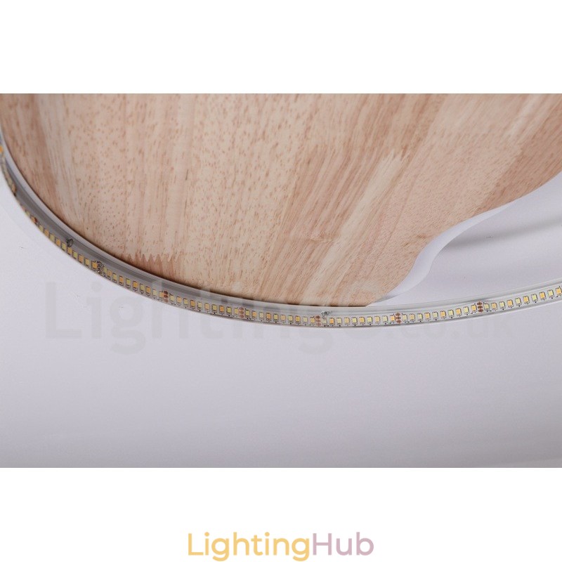 Dimmable White Cloud Round Wood Ceiling Light Ultrathin Ceiling Lamp Also Can Be Used As Wall Light