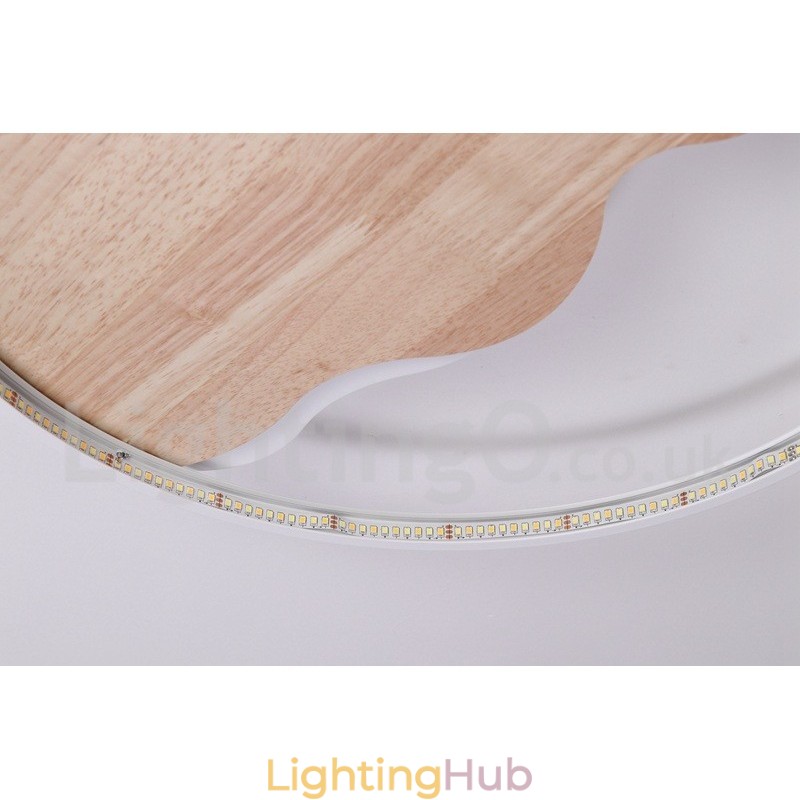 Dimmable White Cloud Round Wood Ceiling Light Ultrathin Ceiling Lamp Also Can Be Used As Wall Light