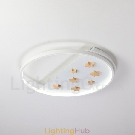 Dimmable White Stars Round Wood Ceiling Light Ultrathin Ceiling Lamp Also Can Be Used As Wall Light Dimmable White Stars Round Wood Ceiling Light Ultrathin Ceiling Lamp Also Can Be Used As Wall Light
