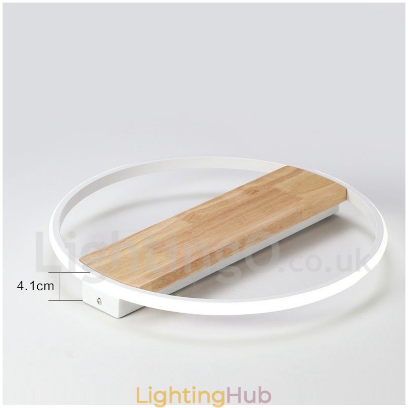 Dimmable White Round Wood Ceiling Light Ultrathin Ceiling Lamp Also Can Be Used As Wall Light
