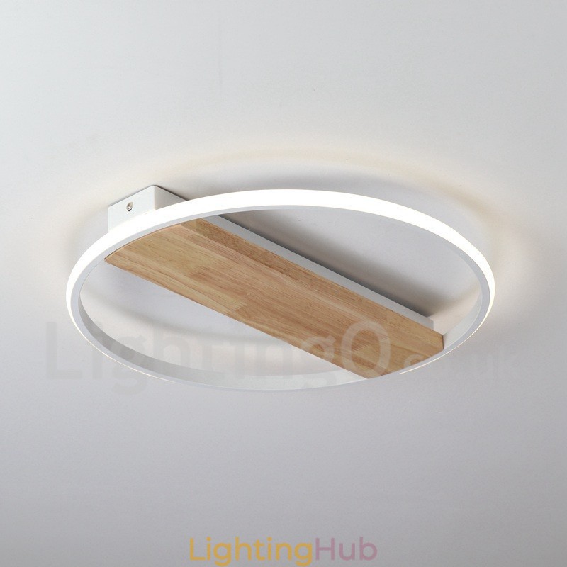 Dimmable White Round Wood Ceiling Light Ultrathin Ceiling Lamp Also Can Be Used As Wall Light