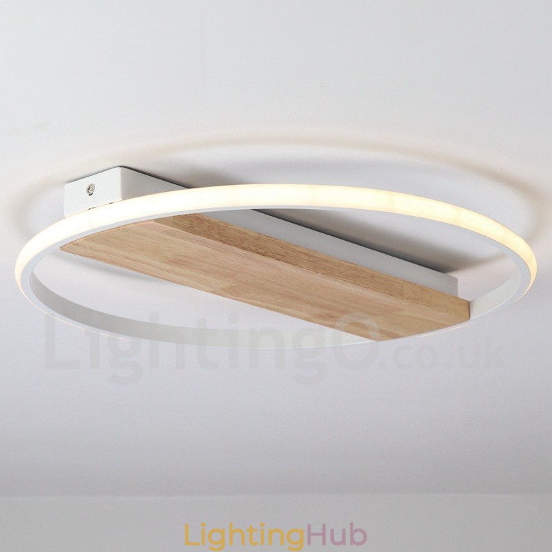 Dimmable White Round Wood Ceiling Light Ultrathin Ceiling Lamp Also Can Be Used As Wall Light