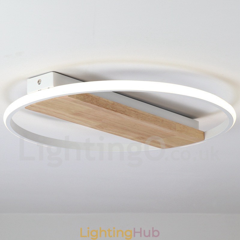 Dimmable White Round Wood Ceiling Light Ultrathin Ceiling Lamp Also Can Be Used As Wall Light