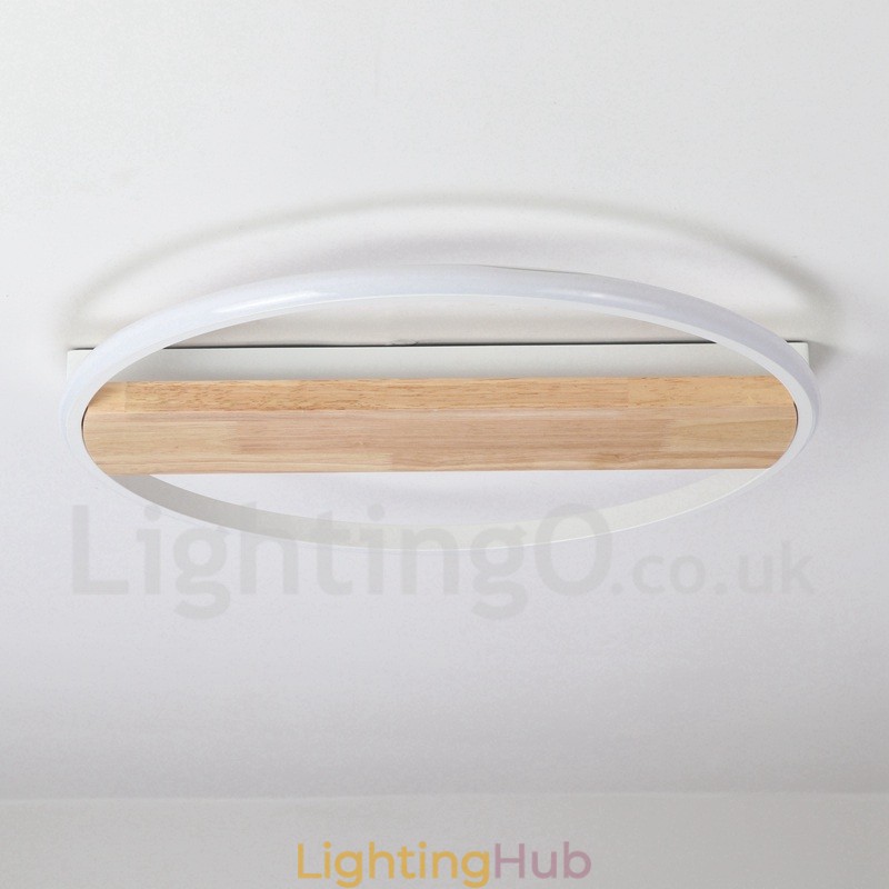 Dimmable White Round Wood Ceiling Light Ultrathin Ceiling Lamp Also Can Be Used As Wall Light